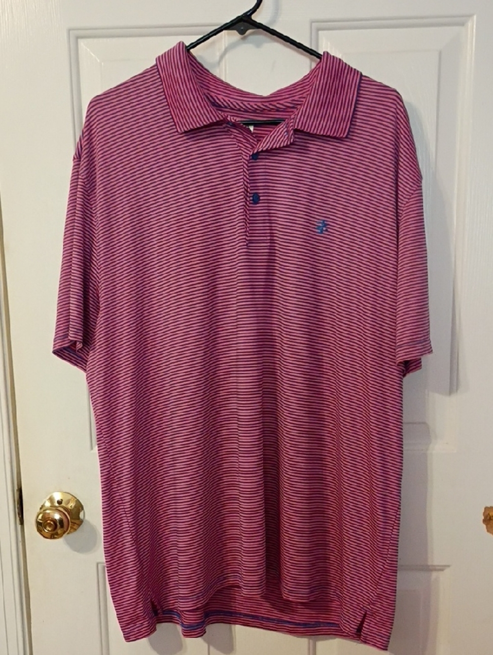 Izod Men's Pink Striped Polo Shirt